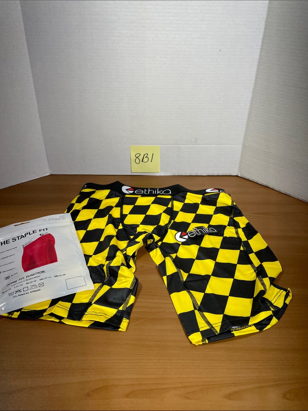 ethika Black & Yellow Checkered Performance Boxer Briefs